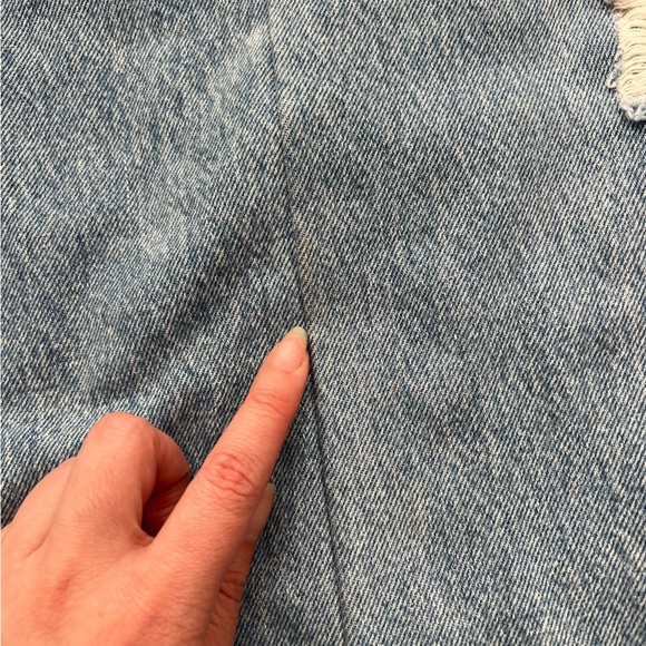 Reformation Denim Distressed Skirt Size Small - Picture 7 of 11